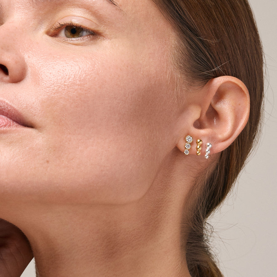 Trinity Stud Earrings - 18k Gold Plated Recycled Sterling Silver