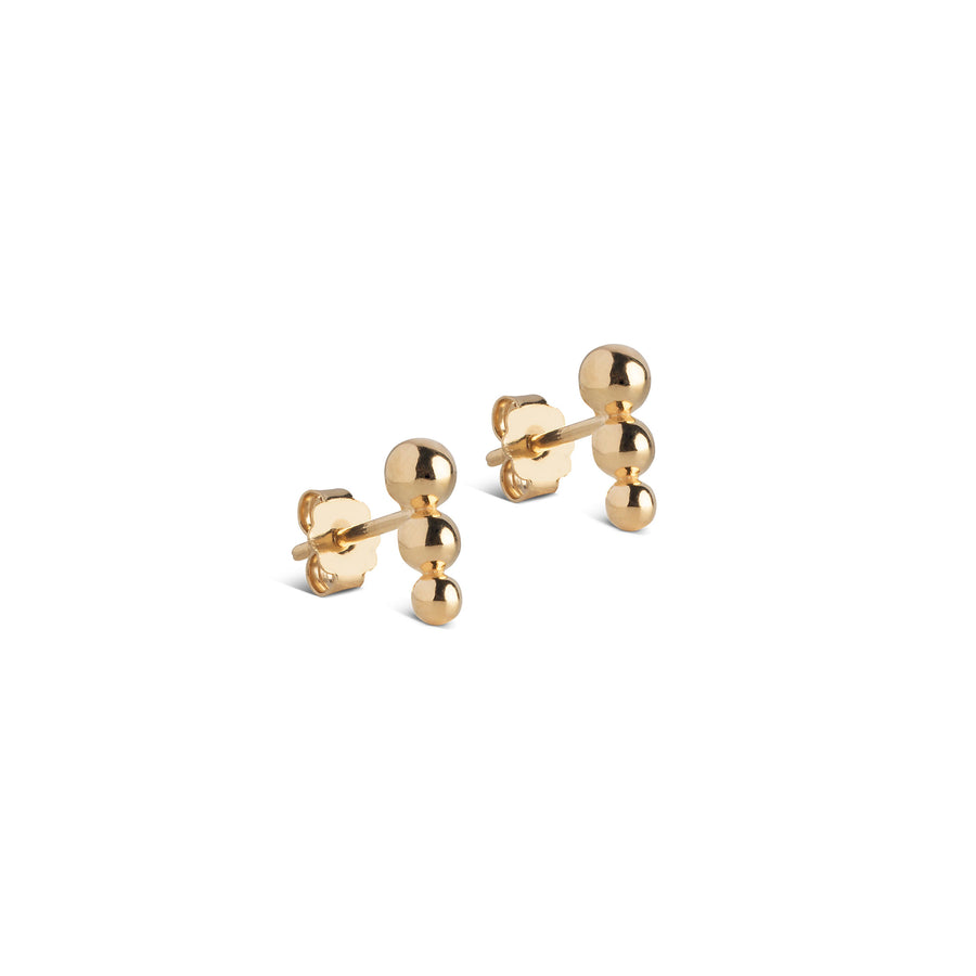Trinity Stud Earrings - 18k Gold Plated Recycled Sterling Silver
