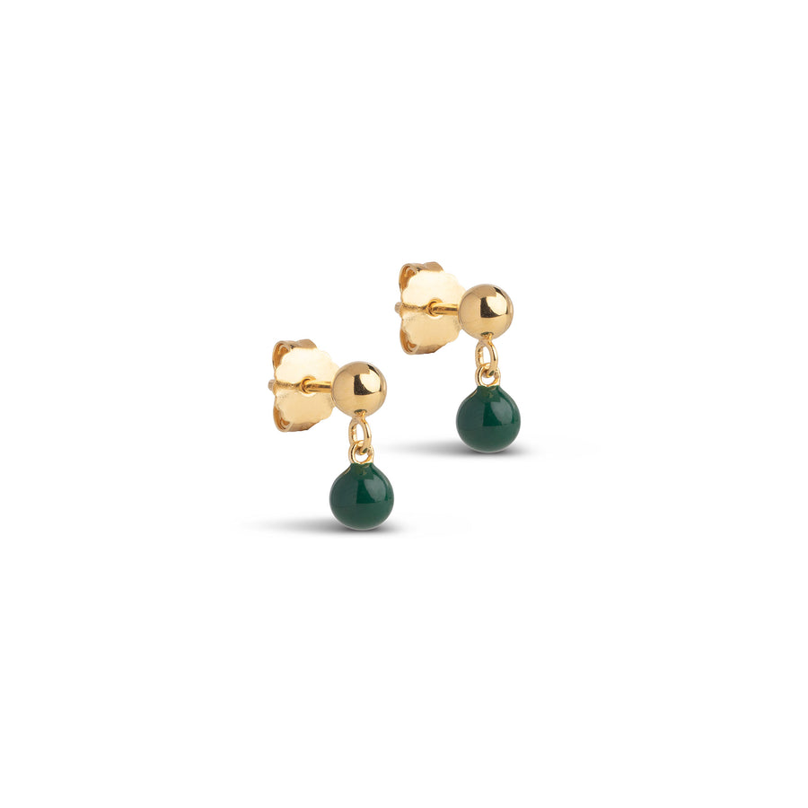 Mina Petrol Green Stud Earringss