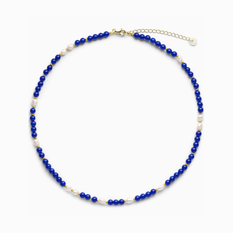 Ellie Lapis Lazuli Pearl Necklace