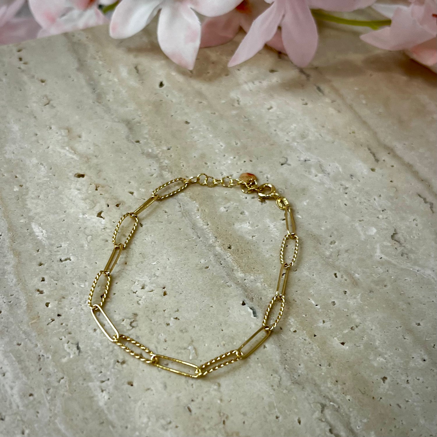 Textured 9ct Gold Link Bracelet