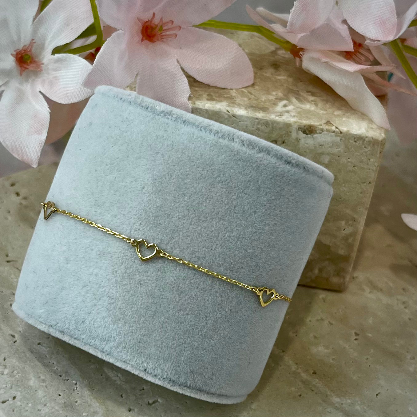 Multi Heart 9ct Gold Bracelet