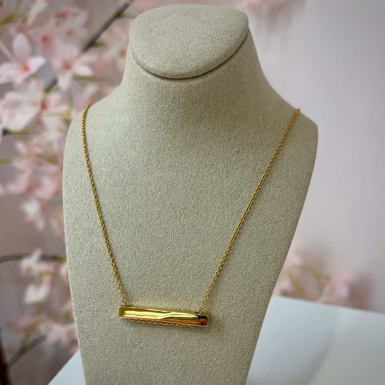 Horizontal Bar Gold Plated Necklace