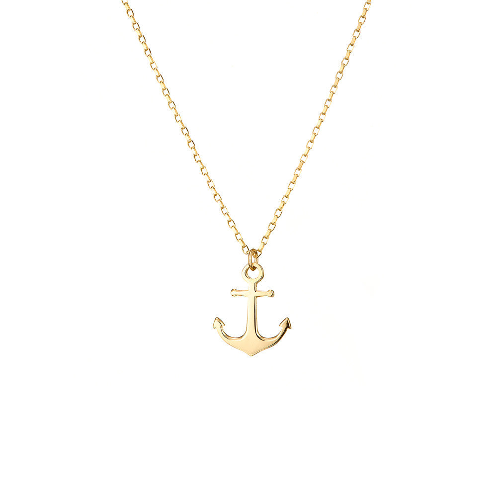 Anchor necklace; 9ct Gold necklace