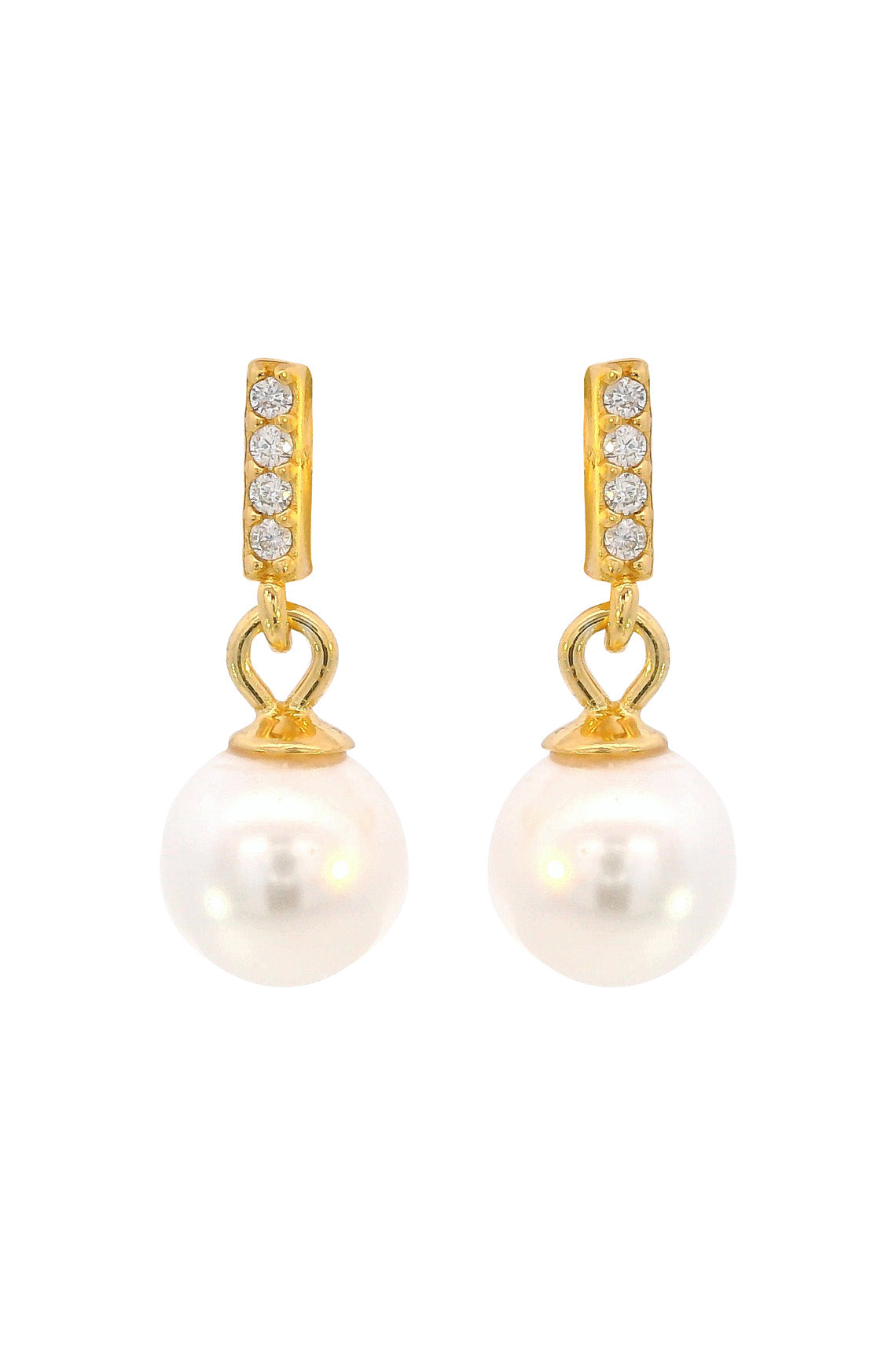 Adagio Effortless Glow Bar Dangle Pearl Earrings Gold