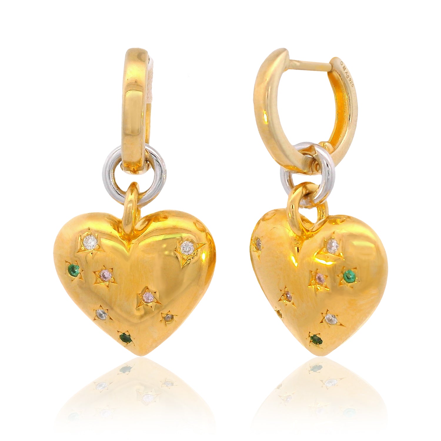 Forever Hearts Pop Goes My Heart Earrings Gold