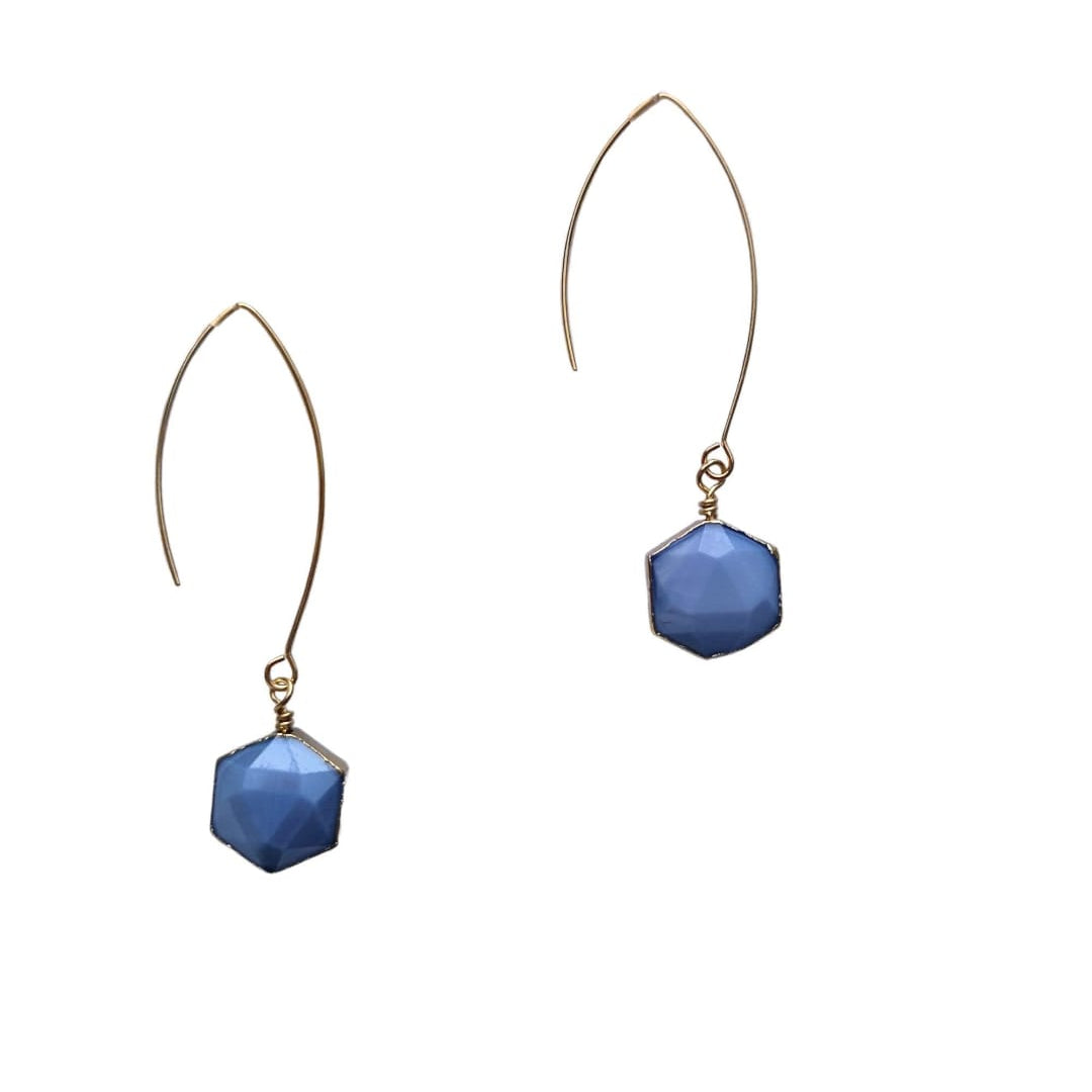 Brass Hexagon Earrings