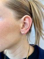 9ct Gold heart earrings. stud earrings. waterproof earrings. waterproof jewellery