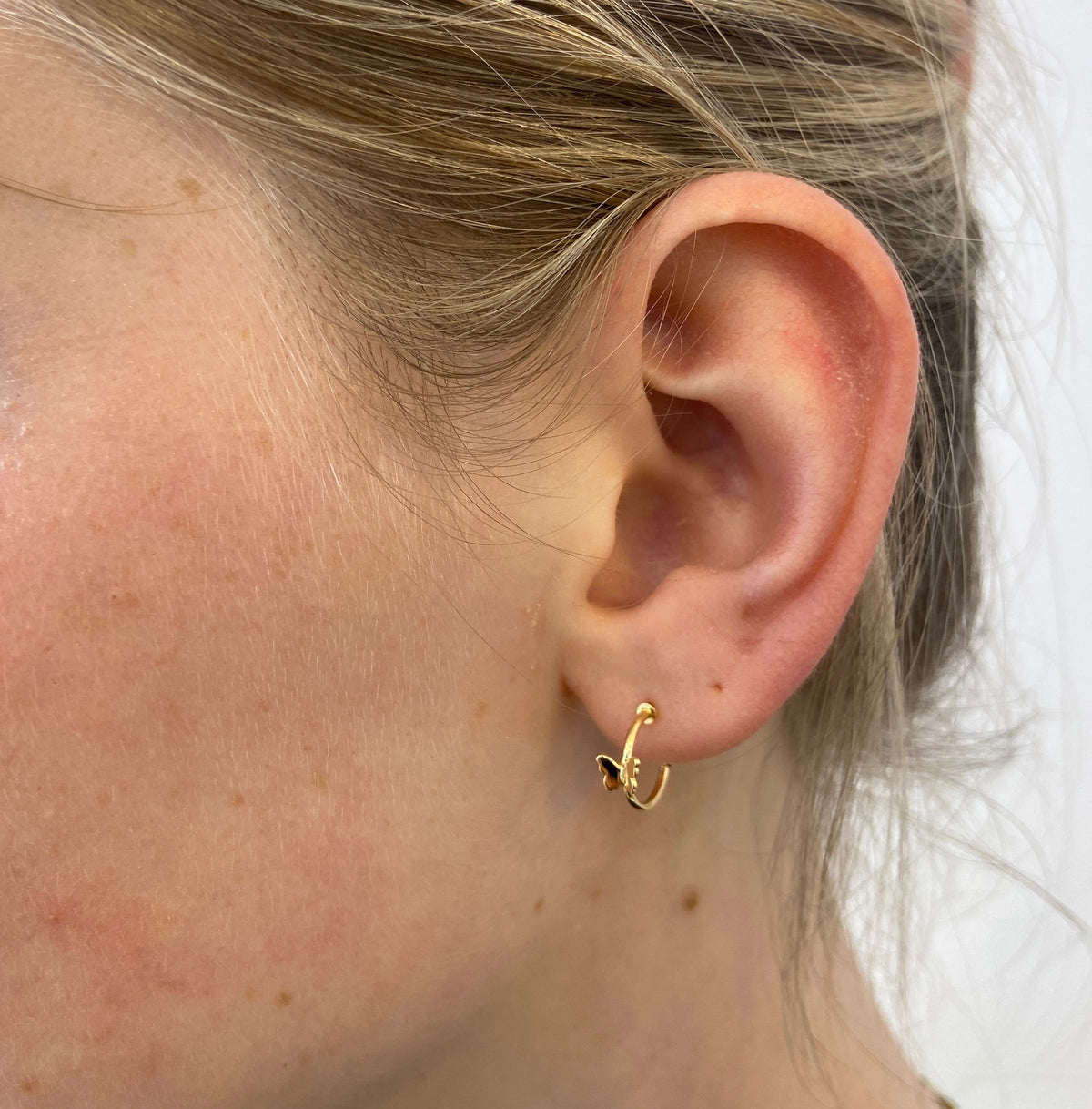 Butterfly Hoop Necklace; 9ct Gold Jewellery; Delicate Jewellery