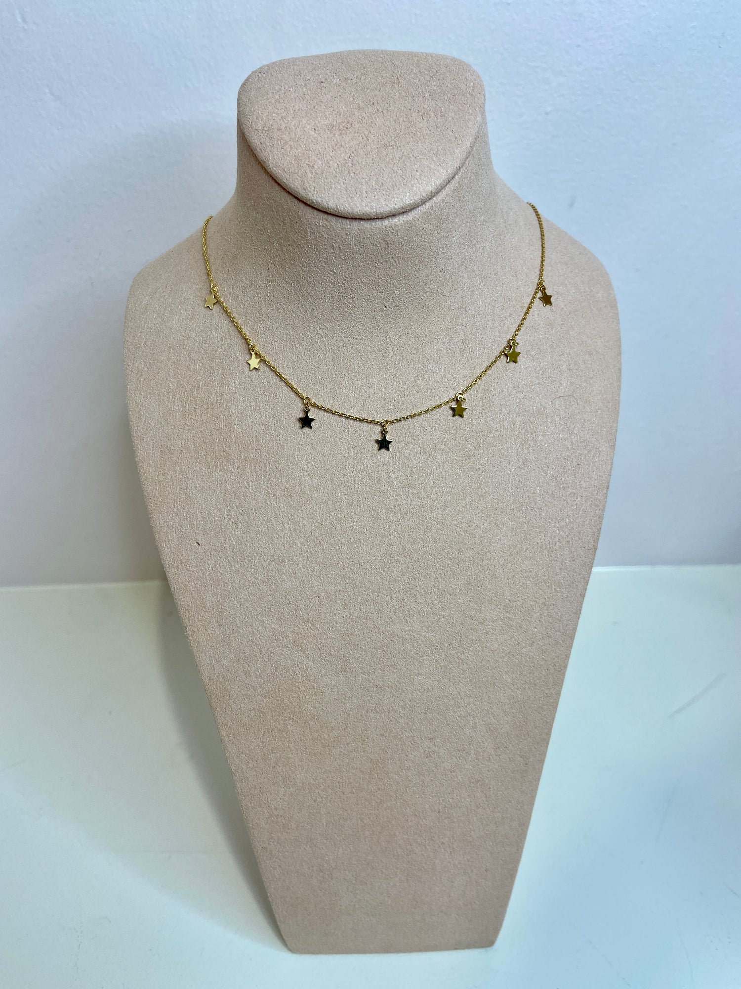 multi-star necklace; 9ct Gold necklace; Delicate jewellery