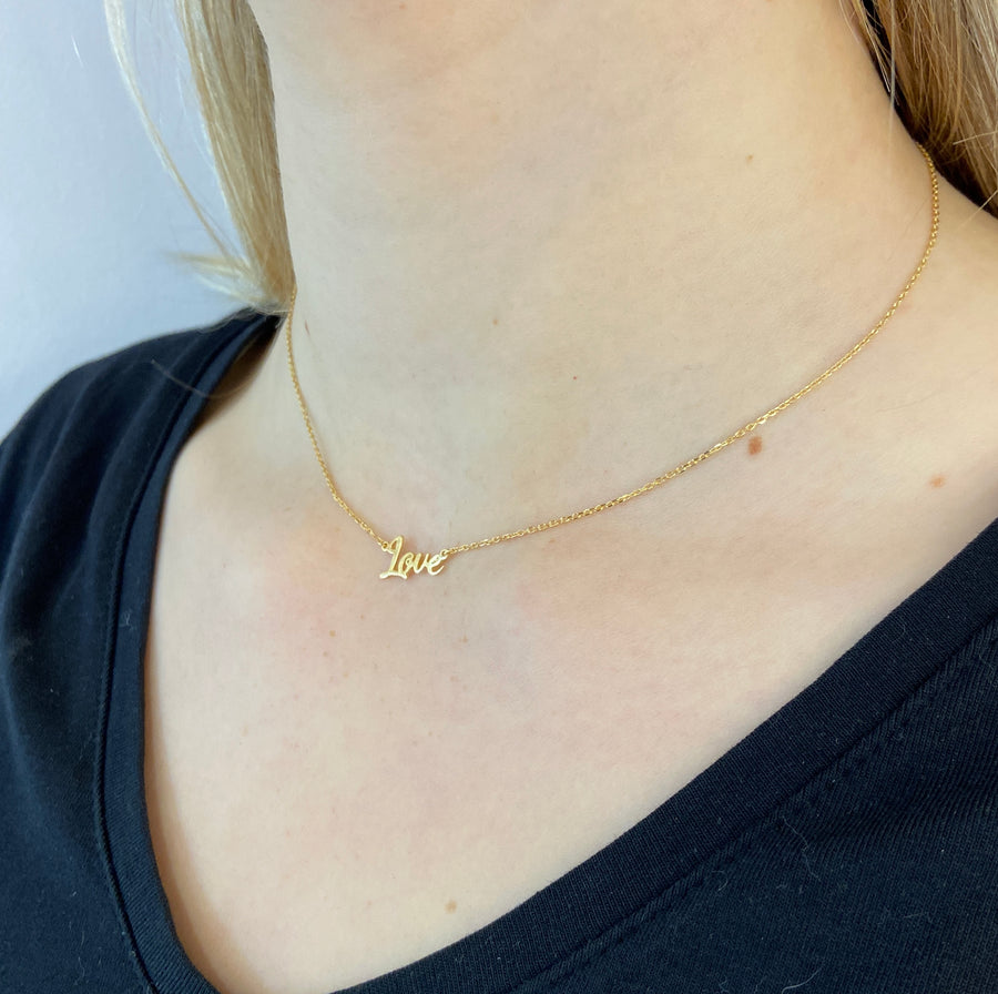 "Love" 9ct Gold Necklace