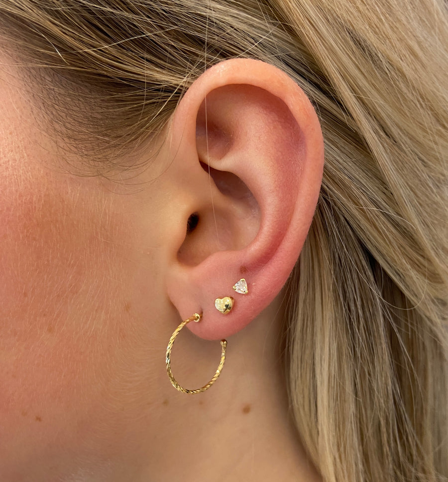 large twisted 9ct Gold Hoop earring; 9ct gold; delicate jewellery