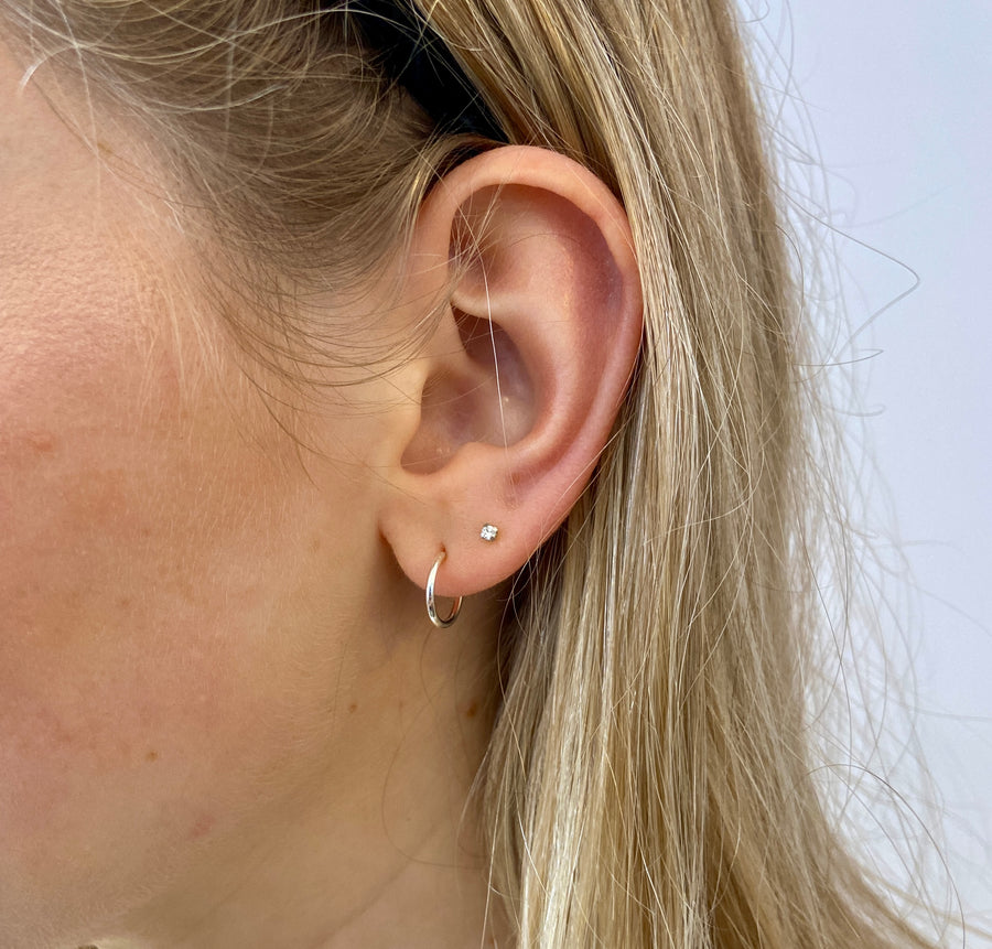 Small Hoop Sterling Silver Earrings