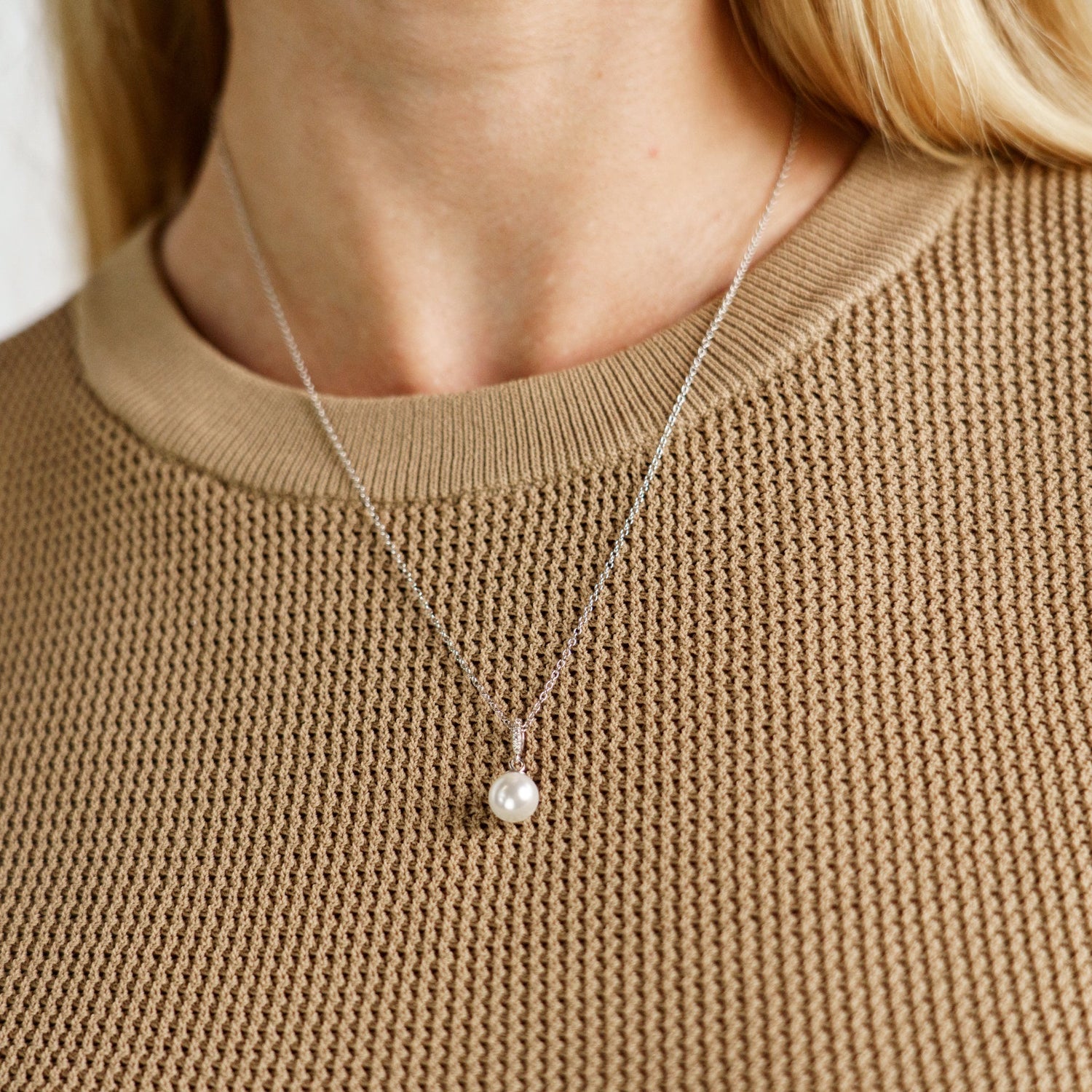 Adagio Effortless Glow Pearl Pendant Silver