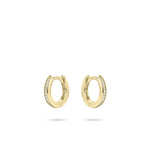Small thick CZ Stone Huggie Hoop Earring. 925 Sterling Silver and 18ct Gold Plated