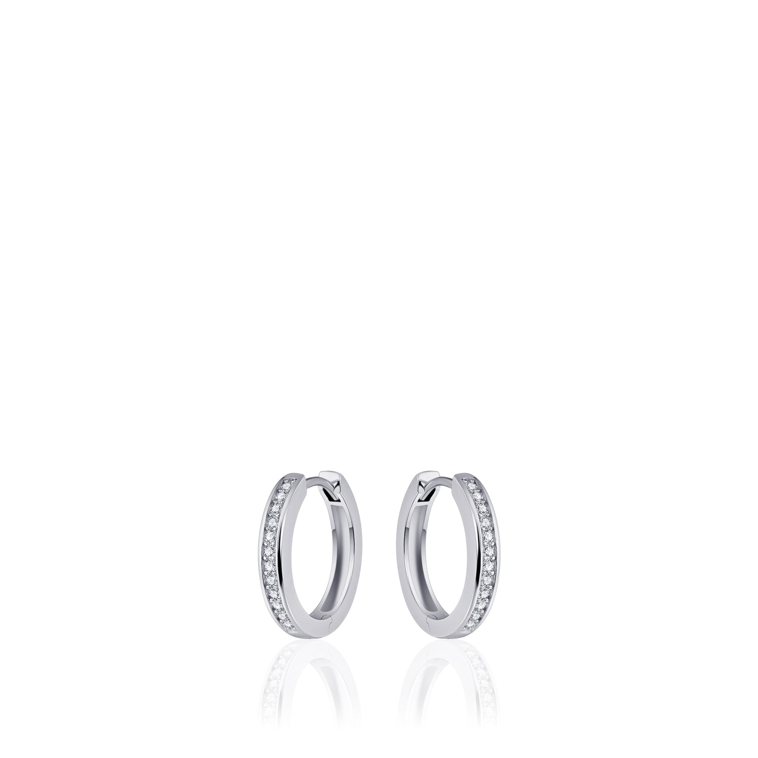 Sparkle CZ Stone Hoop Huggie Style Earring. 925 Sterling Silver and 18ct Gold Plated.