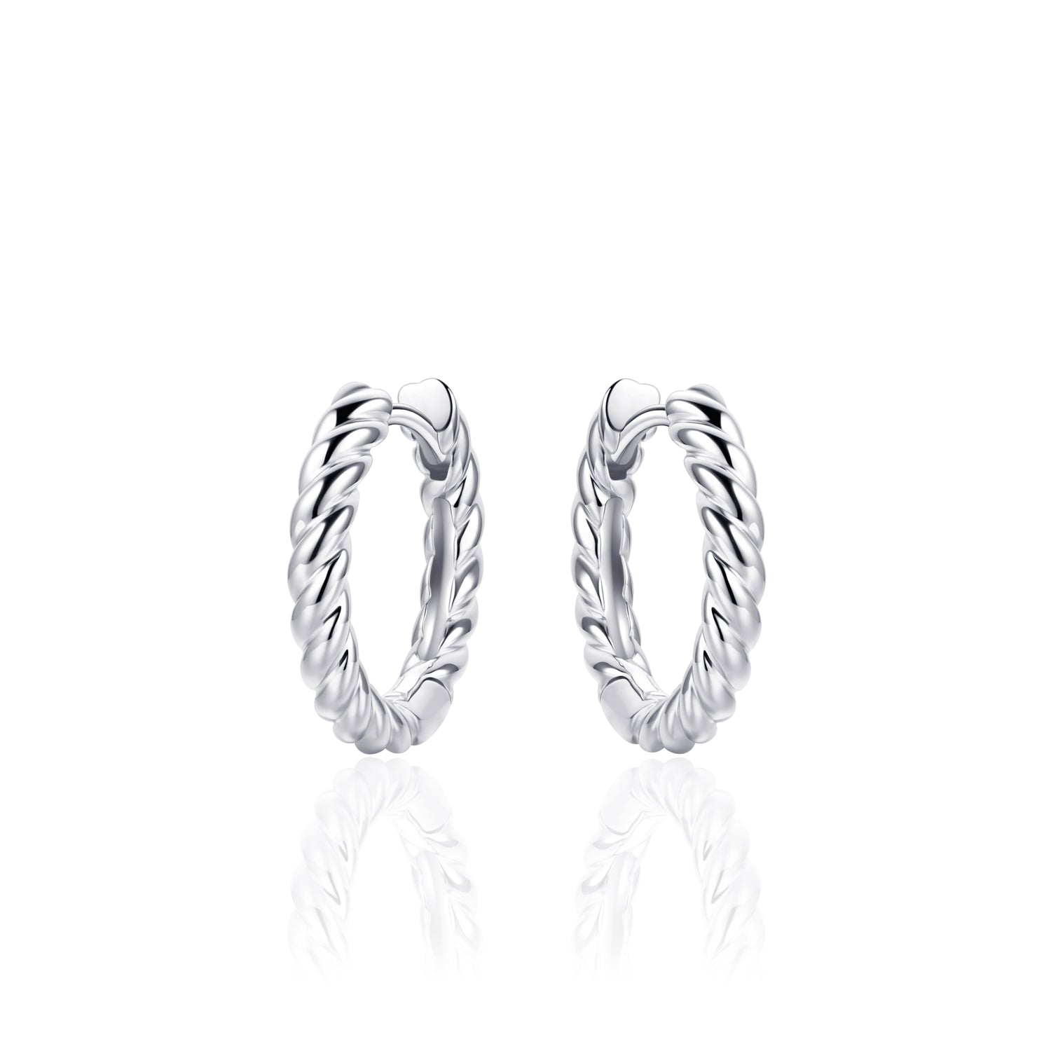 Medium hoop twist huggie style earring. 925 Sterling Silver and 18ct Gold Plated.