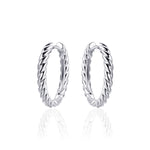Large Twisted Hoop Huggie Style Earring. 925 Sterling Silver and 18ct Gold Plated. 