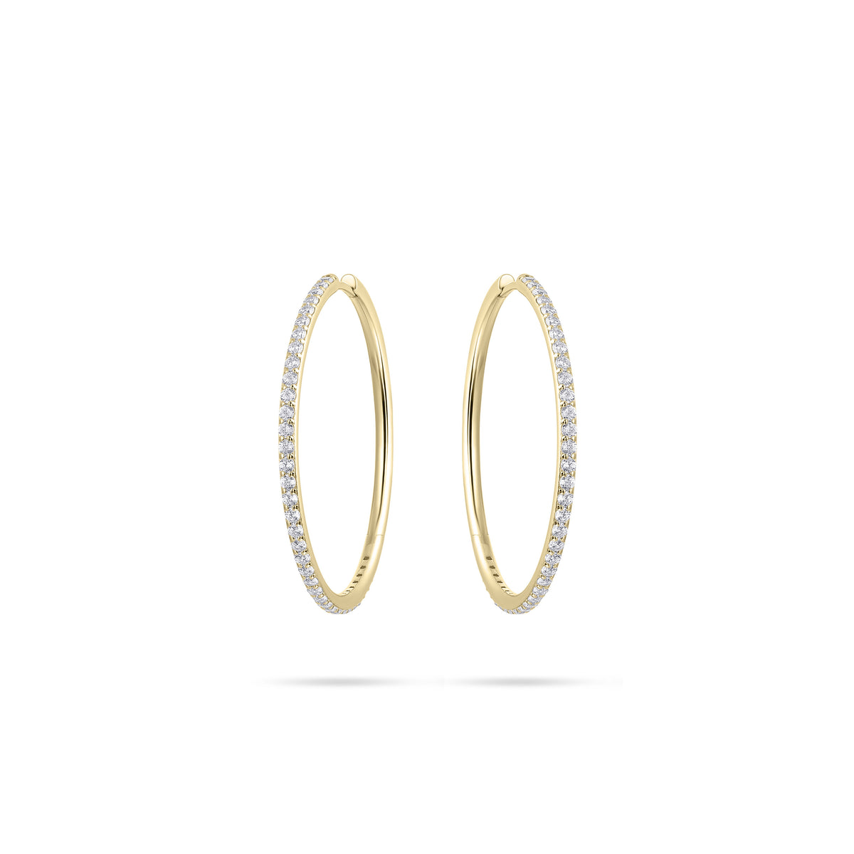Extra Large Hoop Sparkle Earring. Huggie Style Hoop Earring. 18ct Yellow Gold Plated 925 Sterling Silver Earring.