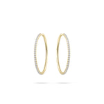 Extra Large Hoop Sparkle Earring. Huggie Style Hoop Earring. 18ct Yellow Gold Plated 925 Sterling Silver Earring.