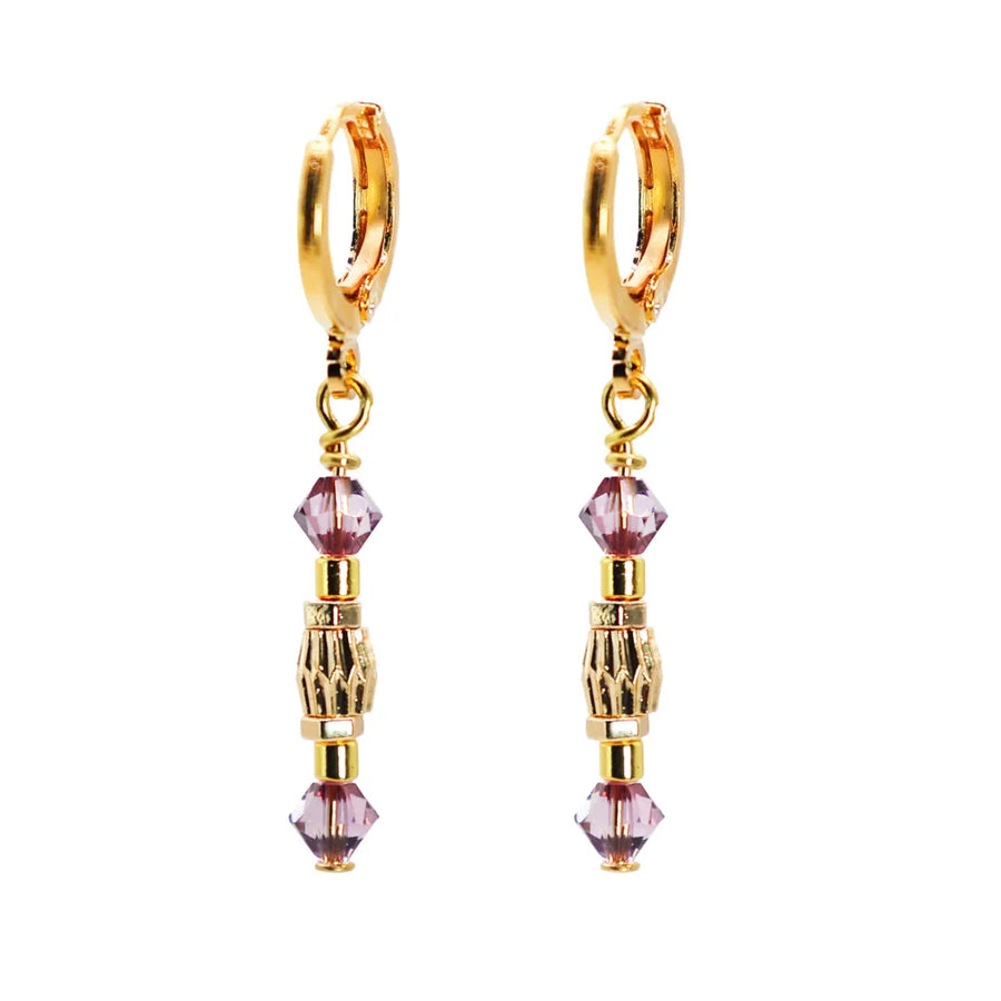 Amara Petite Earrings Amethyst Short