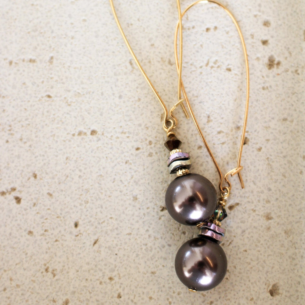 Nocturne Mocha Linear Earrings- Long