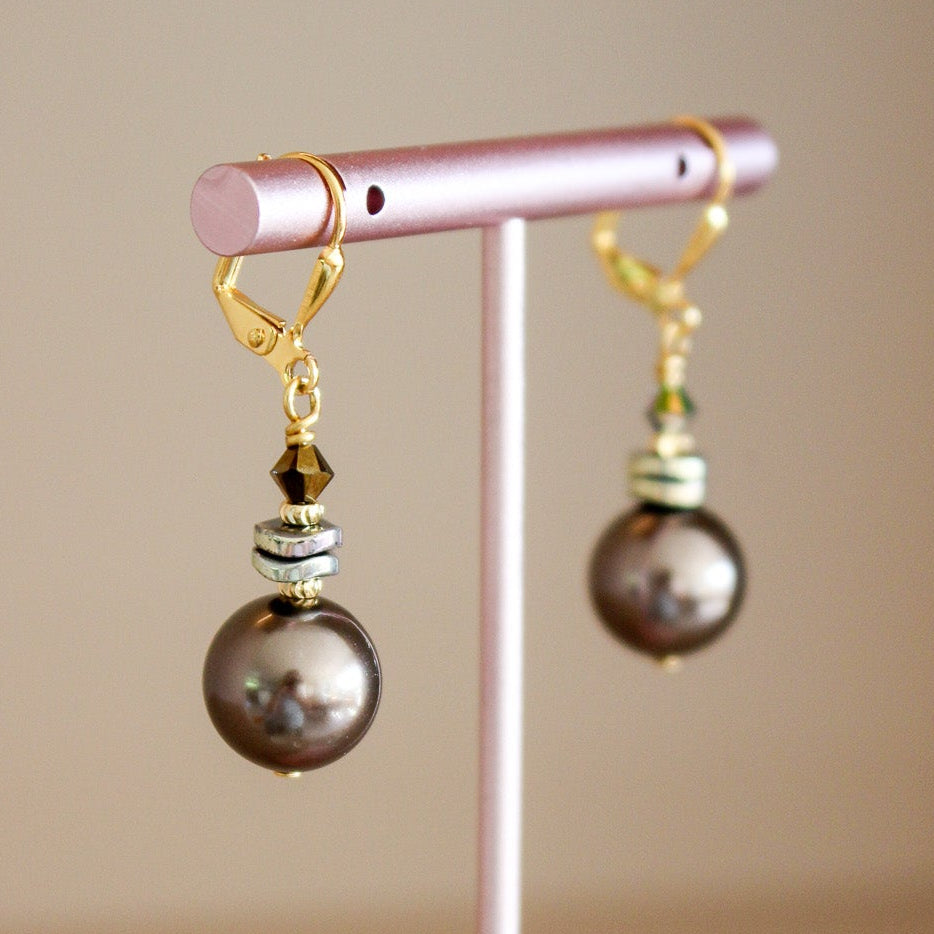 Nocturne Mocha Linear Earrings- Short