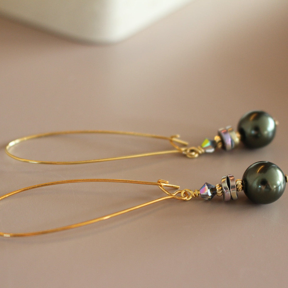 Nocturne Hunter Green Earrings- Long