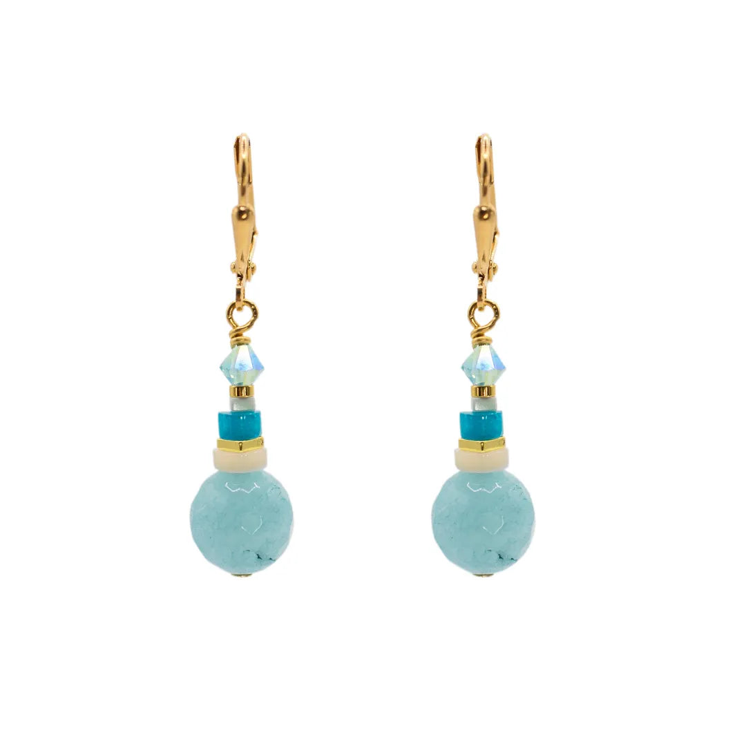 Kaleidoscope Turquoise Earrings Short