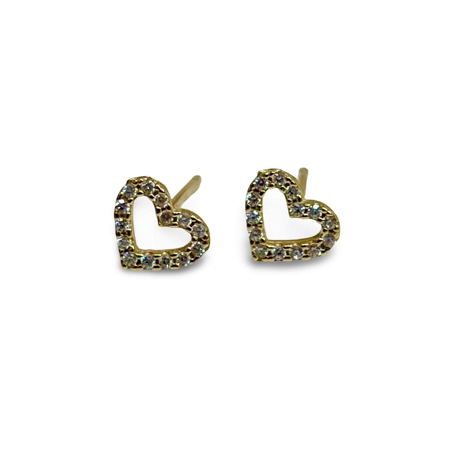 Open Heart Sparkle 9ct Earrings