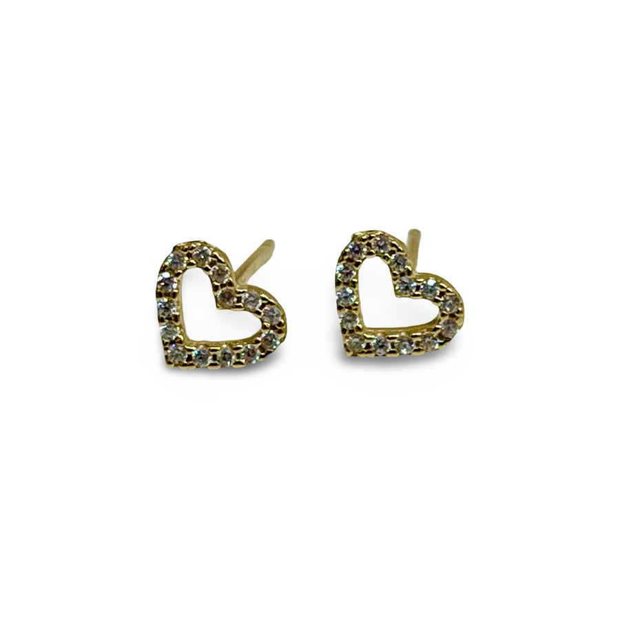 Open Heart Sparkle 9ct Earrings