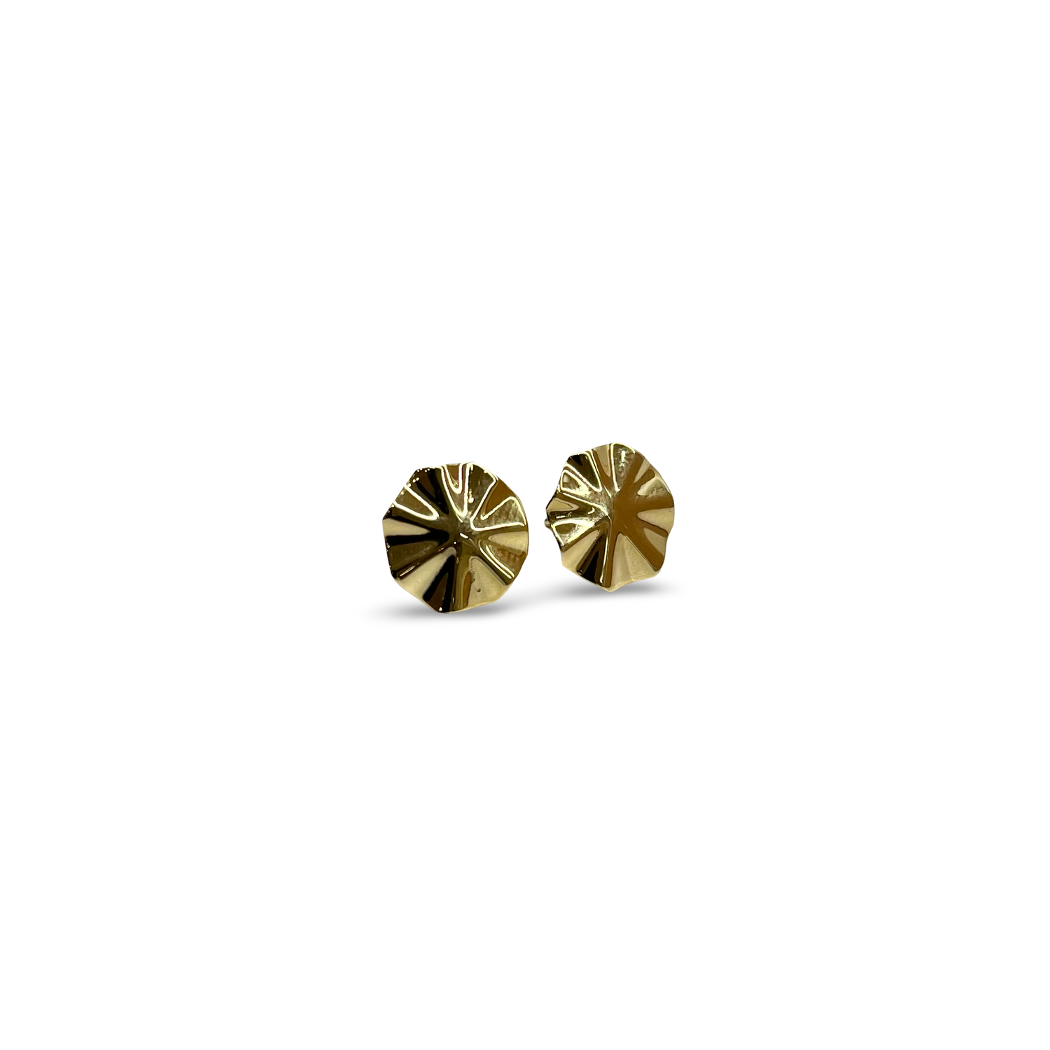 Wave Round 9ct Gold Earrings