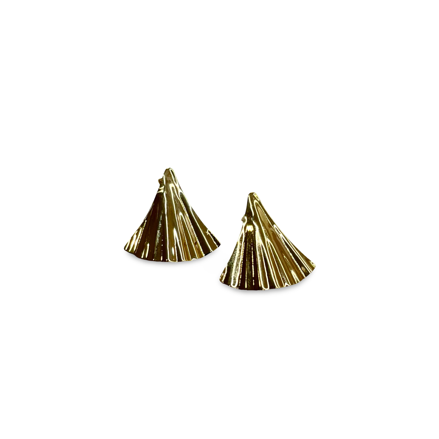 Wave Triangle 9ct Gold Earrings