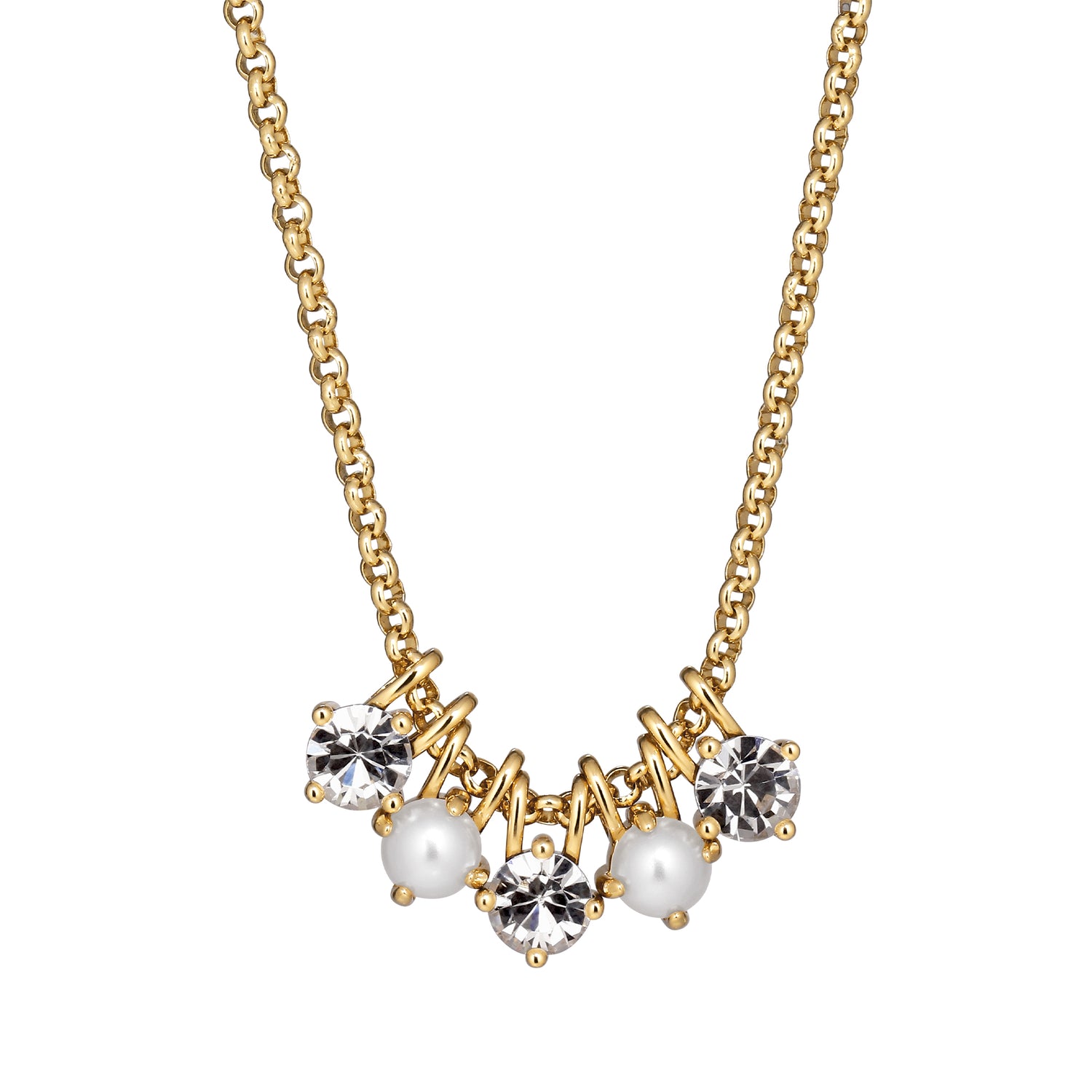 Phila SG Crystal/White Pearl  Necklace