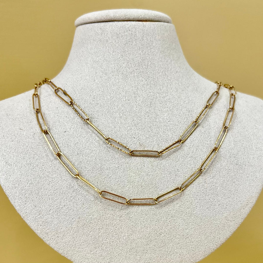 Paperclip Link 9ct Gold Necklace