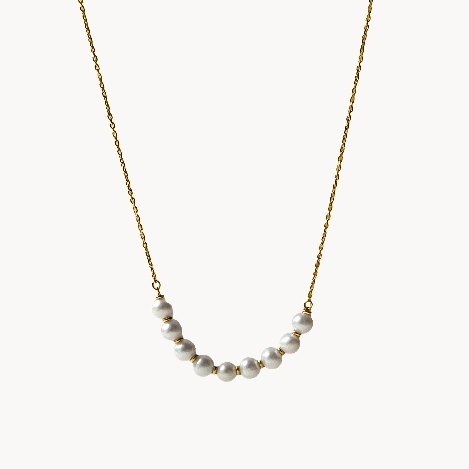 Freshwater Pearl Central Necklace; 9ct Gold; Delicate Necklace