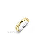Crossing Bold Bands Gold Ring. 925 Sterling Silver Yellow Gold Plated Ring.