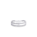 Shimmering Bold Band CZ Stone Ring. 925 Sterling Silver