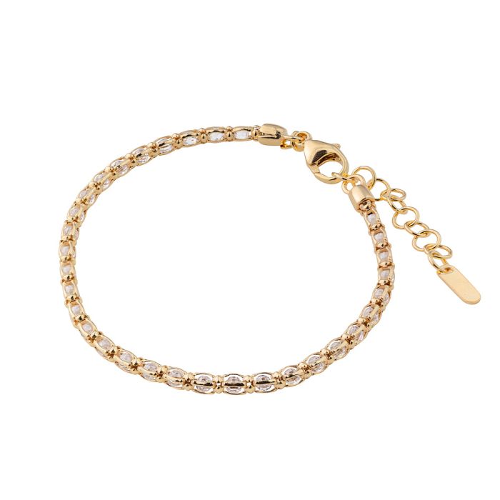 Diana Silver Necklace with Stones - Gold