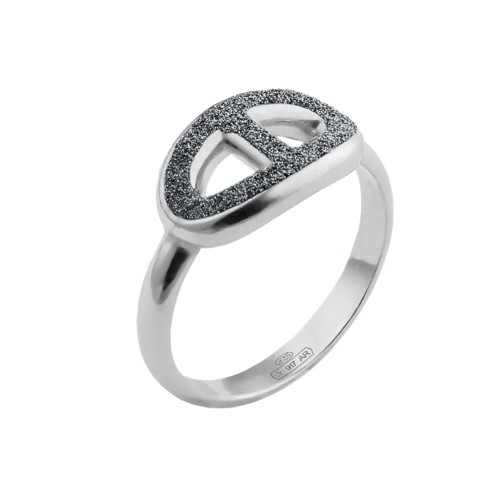 Jolie Marine mesh and diamond dust ring