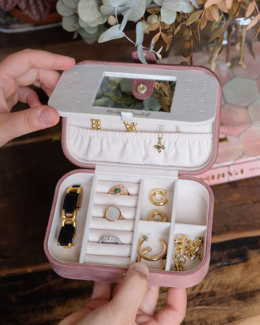 Brigitte Velvet Travel Jewelry Box