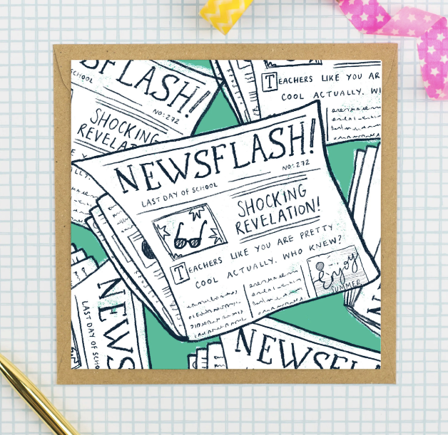 Newsflash Cool Teacher Card