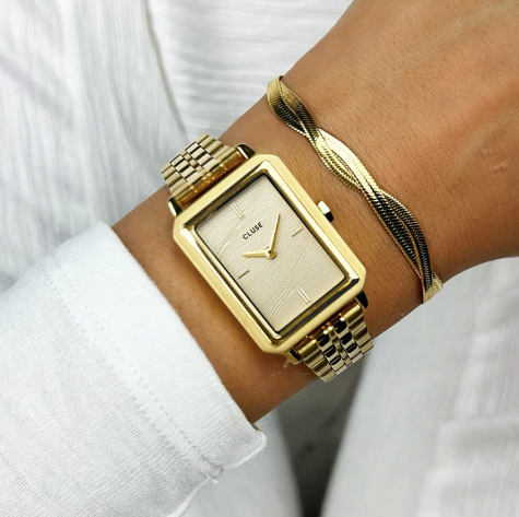 Fluette Watch Steel, Sand Texture Gold, Gold Colour CW11511