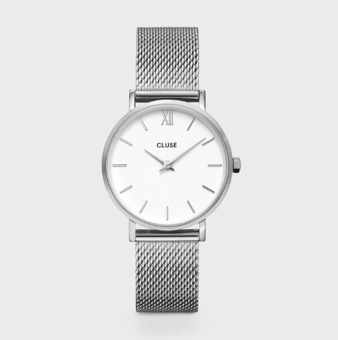 Cluse Minuit Mesh Silver/White CW0101203002