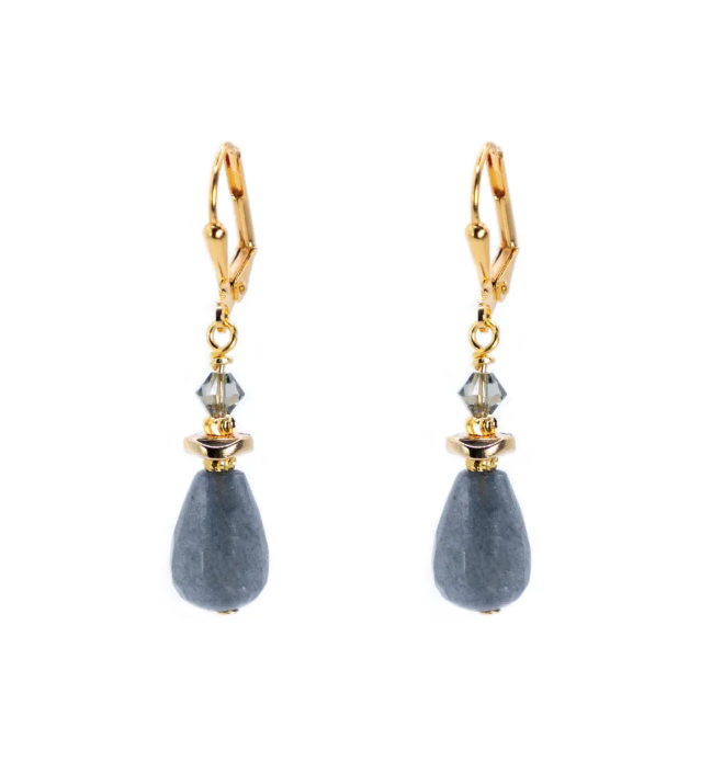 Rhiannon Jade Drop Earrings - Short Hook