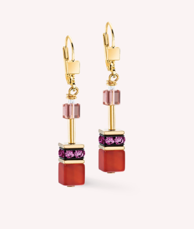 GeoCUBE® Iconic Precious earring Festive red