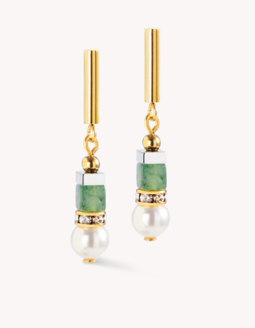 Precious Fusion Offset earrings gold-green