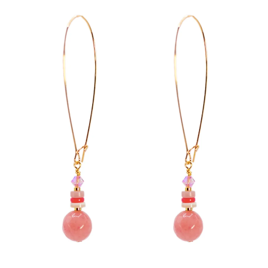 Kaleidoscope Pink Earrings - Long