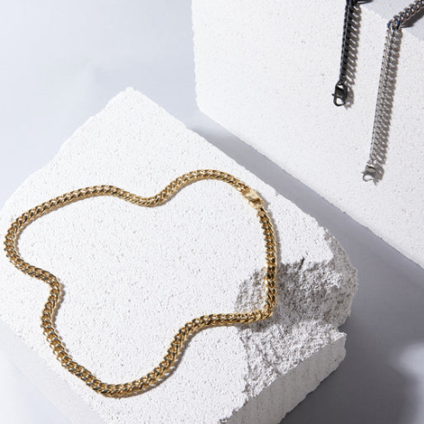 Necklace Gourmette Eight Inox