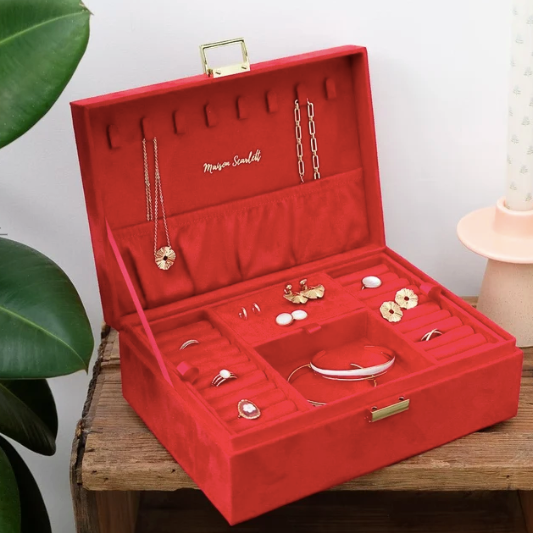Louise Velvet Jewellery Box